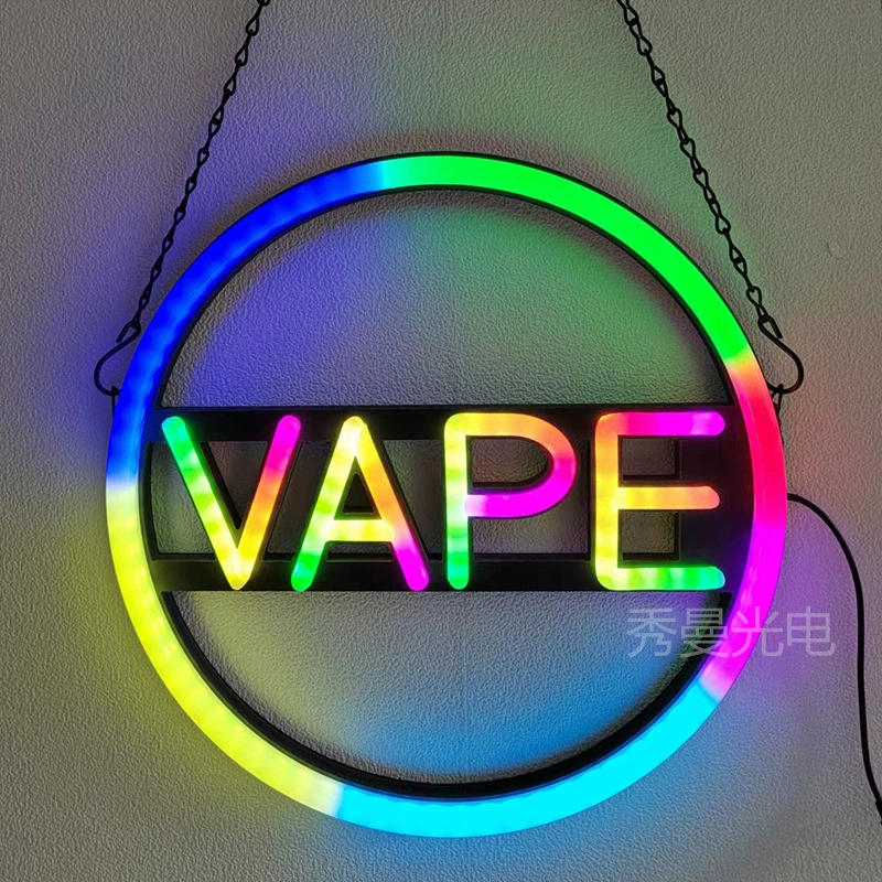 VAPE SIGN VAPE полноцветная неоновая лампа рекламный щит Vape красочная световая карта с дистанционным управлением и несколькими режимами мерцания