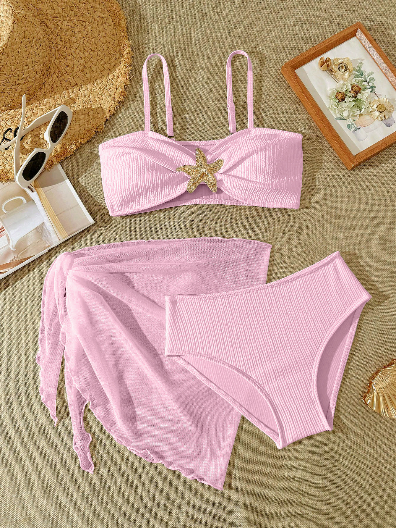 (Cross-border trading), swimwear, metal children's set, 3 piece set 4