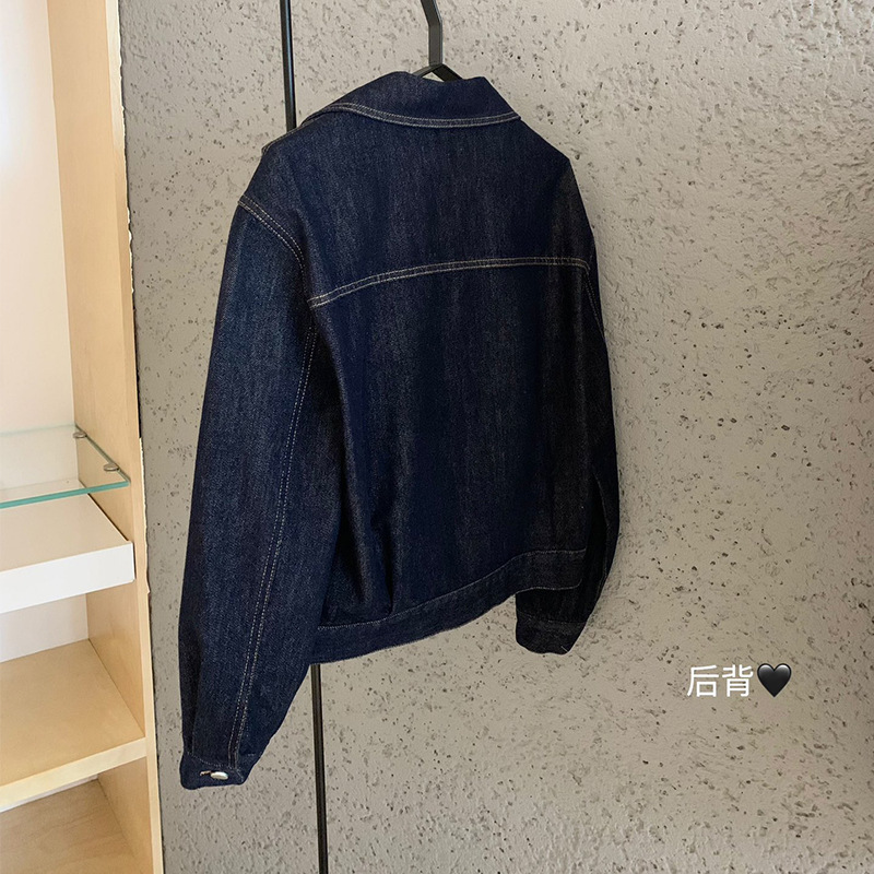 WGWE6866复古时髦水洗休闲长袖牛仔短款韩系上衣|undefined