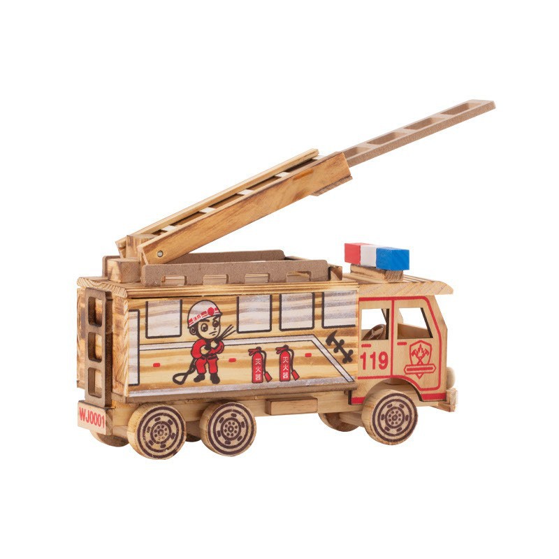 wooden realistic police car
