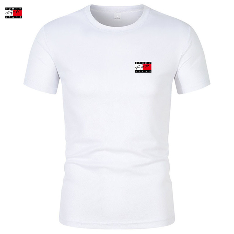 クロスボーダー夏メンズ半袖Tシャツメッシュ通気性カジュアルスポーツトップラウンドネックプリント半袖シャツ在庫あり|undefined