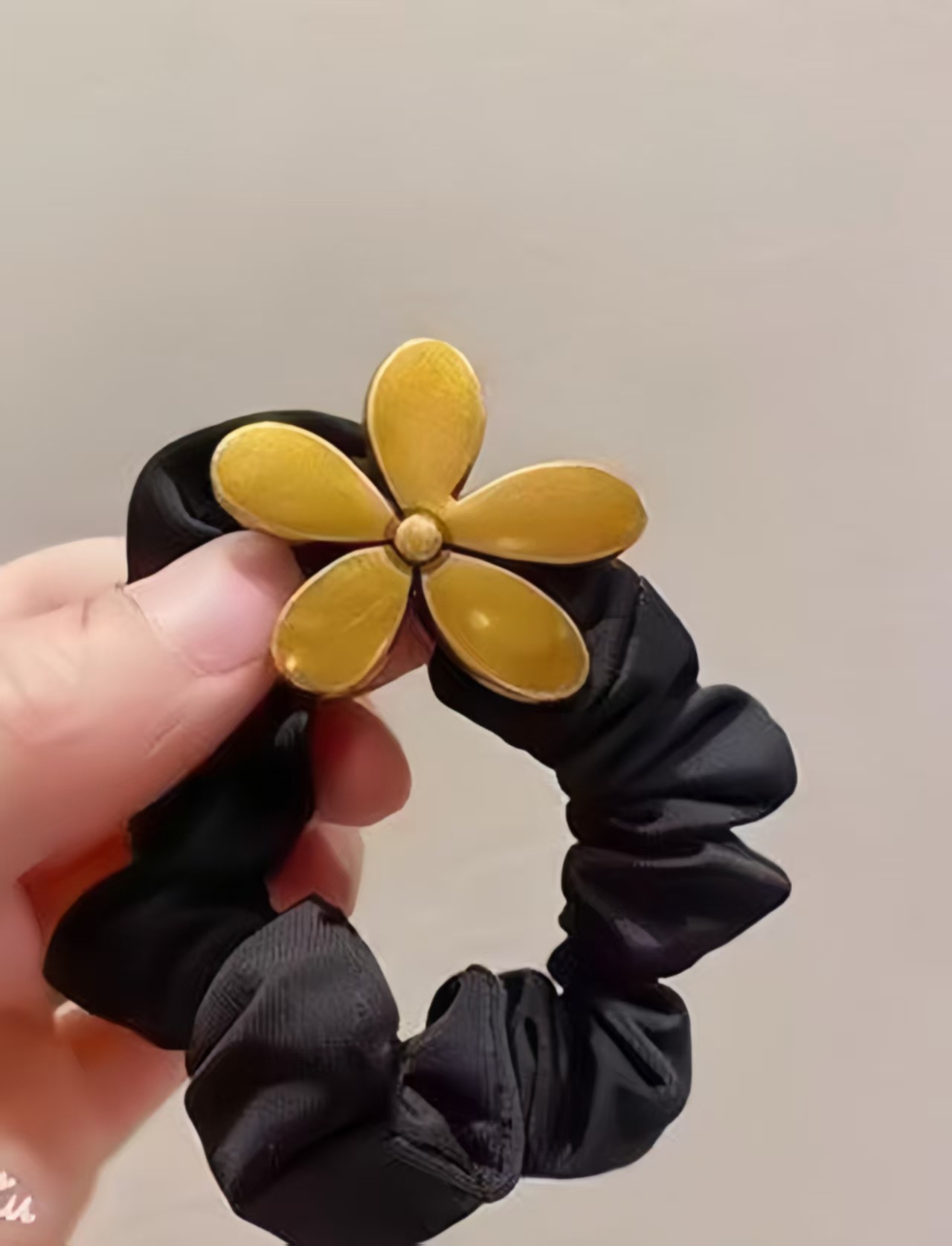 X3-17#New single flower black hair tie