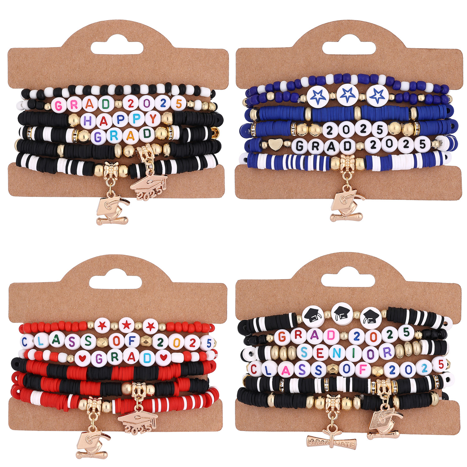 European and American style graduation season theme bracelet suit class of 2025 graduation season bracelet 6 one card
