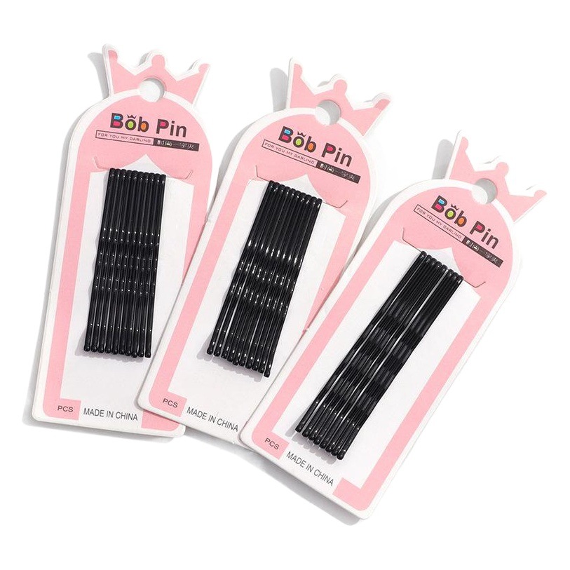 New Small Crown No Paint Black Steel Wire Clip Metal Hairpin Gift Fake Hairpin Korean Clip Women's Clip