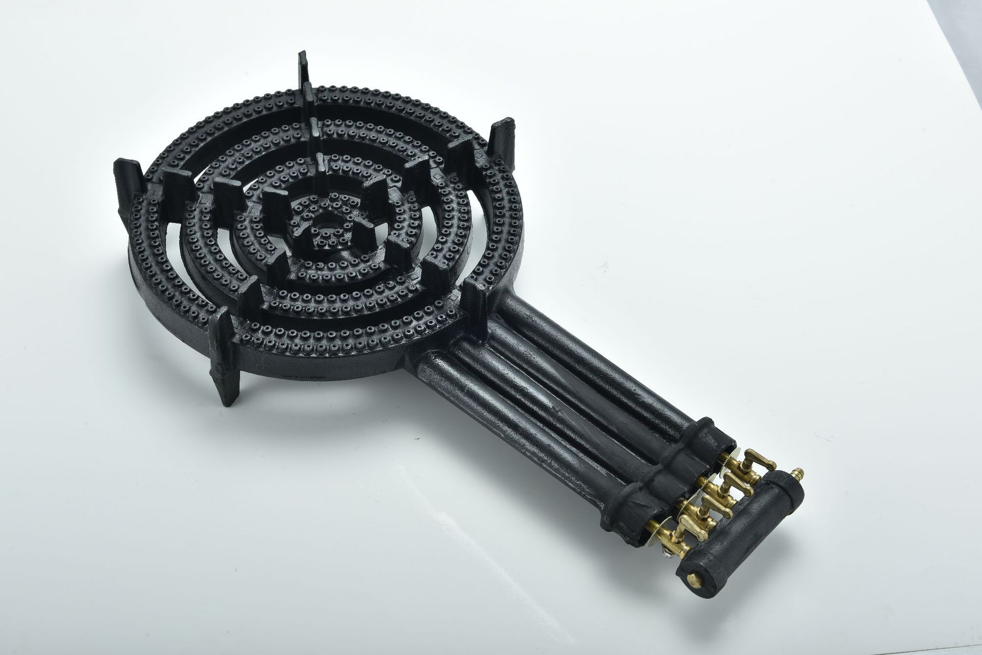 horno de hierro fundido portátil al aire libre con estufa de gas de doble tubo, tres tubos y cuatro tubos ajustables libremente