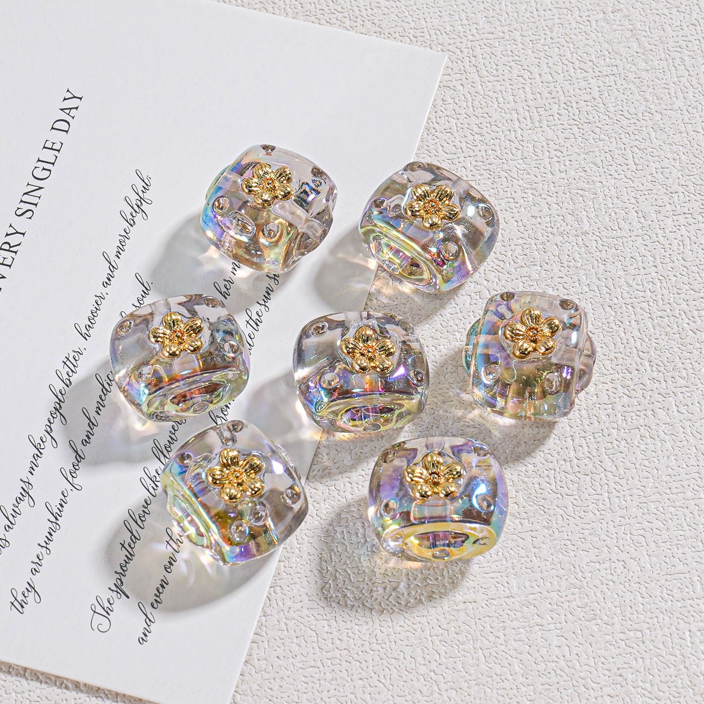 Cadena de teléfono móvil de resina de viento de lujo ligero, cadena de muñeca corta con cuentas hecha a mano transparente, material de accesorios de bricolaje cuadrado de moda