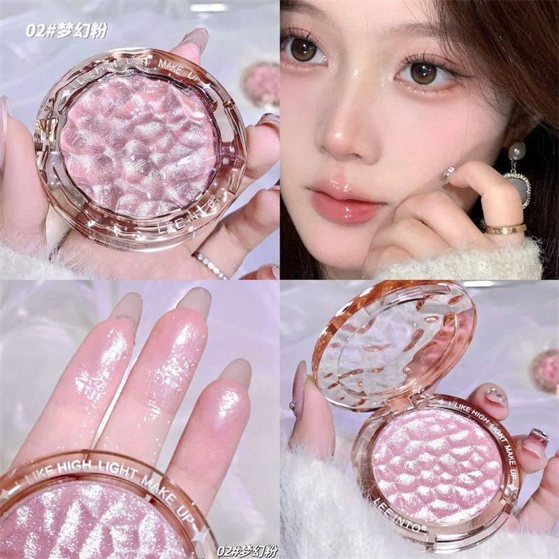 LEEINTO Polvo Iluminador Cristalino Natural Tridimensional Contorno Perla Resplandeciente Iluminador Efecto Puré de Patata