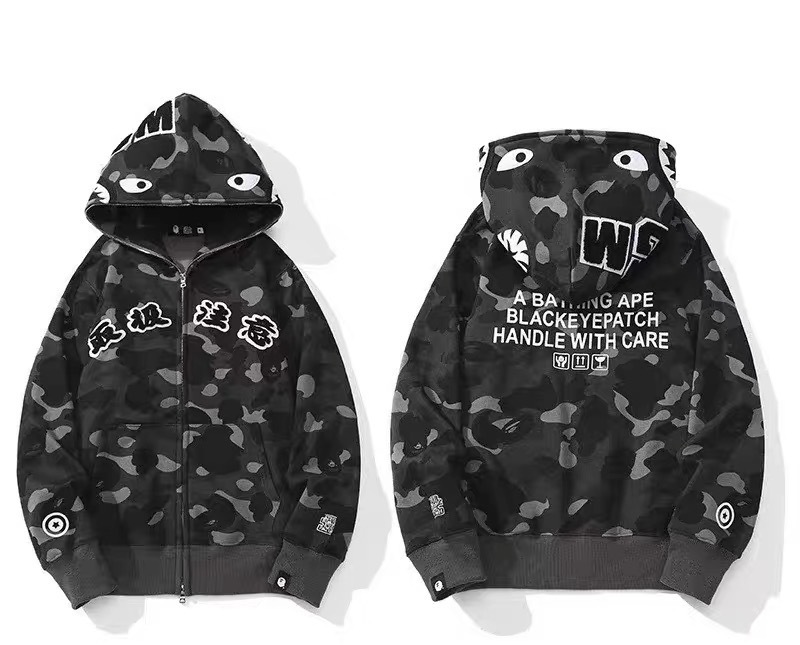 BAPE Black Eye Patch Jacket Shark Camo Black