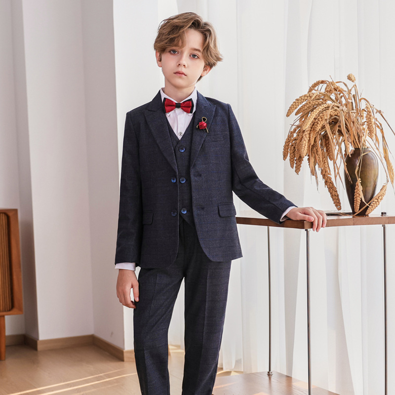儿童西装套装男童活动主持钢琴演出服花童婚礼生日礼服男大童西服