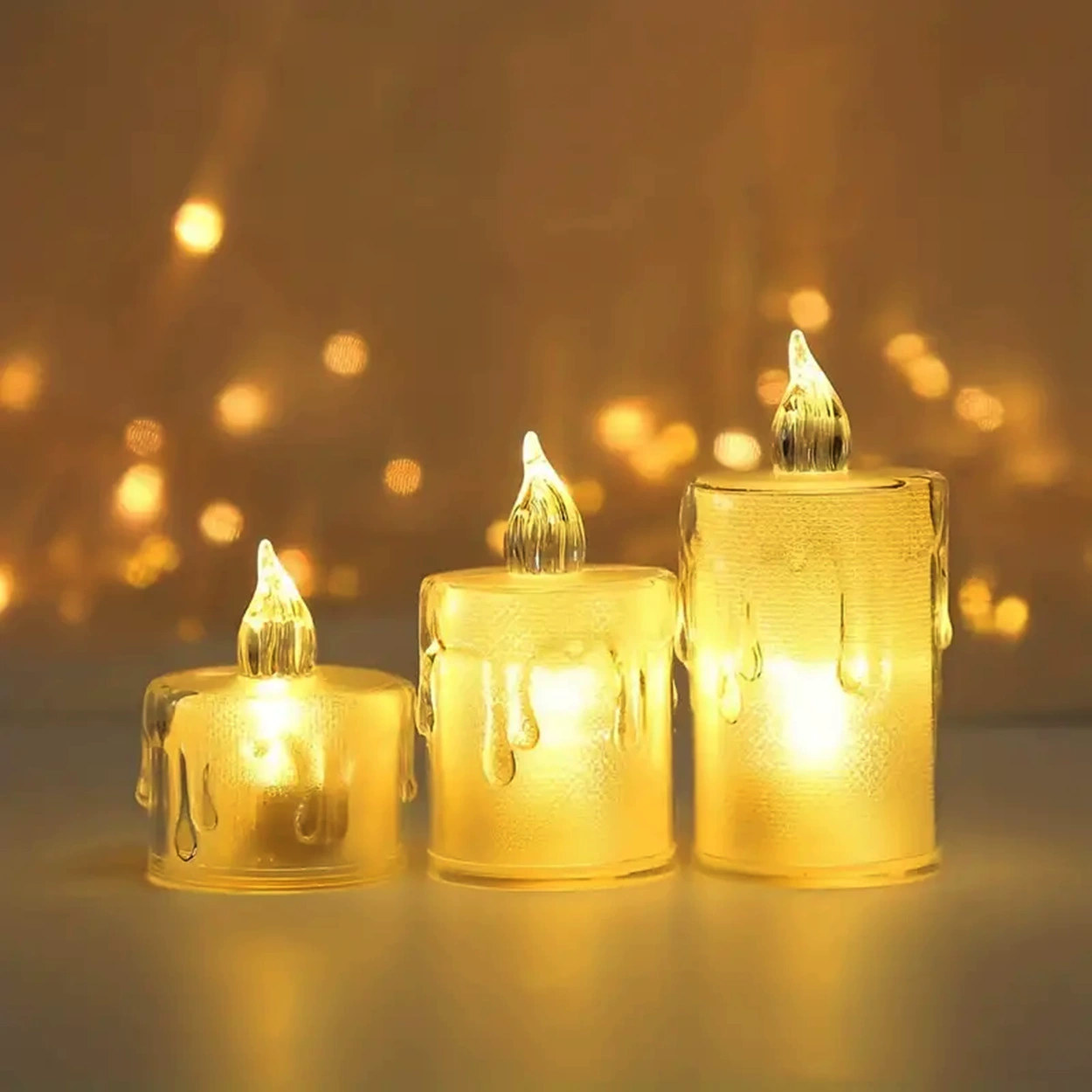 Electronic plastic LED candle, big lights