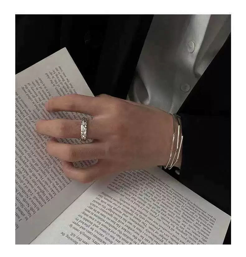 Live explosive retro ring Make old wind crack men's "Vicenstery" opening ring ring ring single ring personality