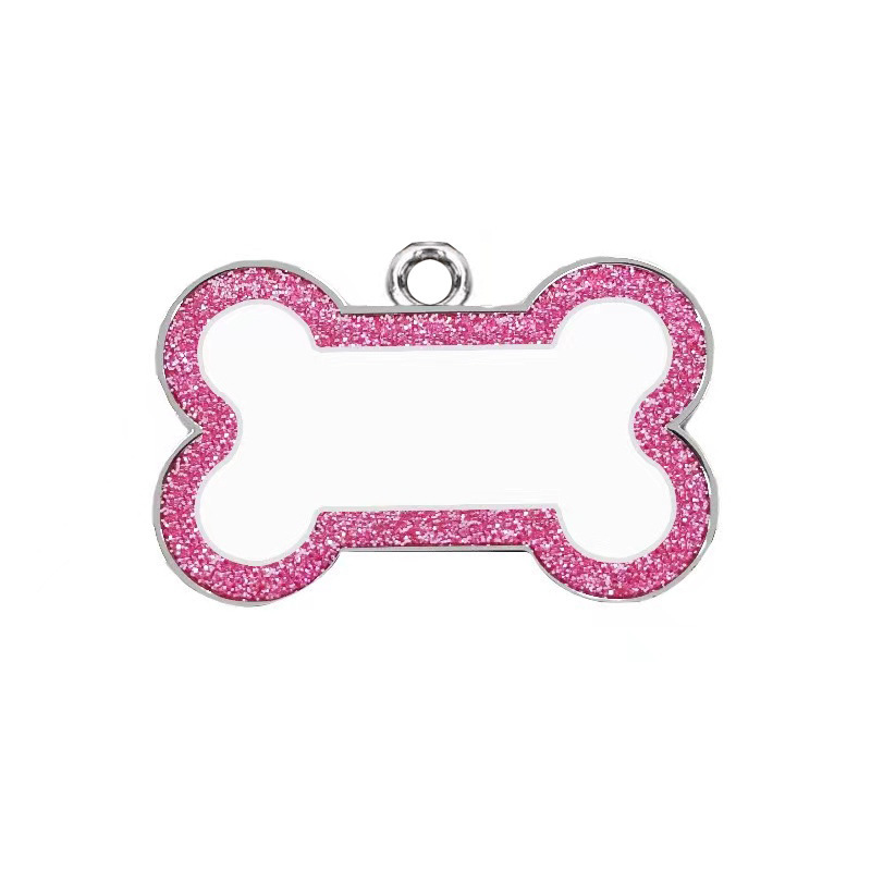 Amazon perro anti-perdida tarjeta de perro es tarjeta de identificación de hueso borde polvo brillante mascota collar de gato para perder la lista