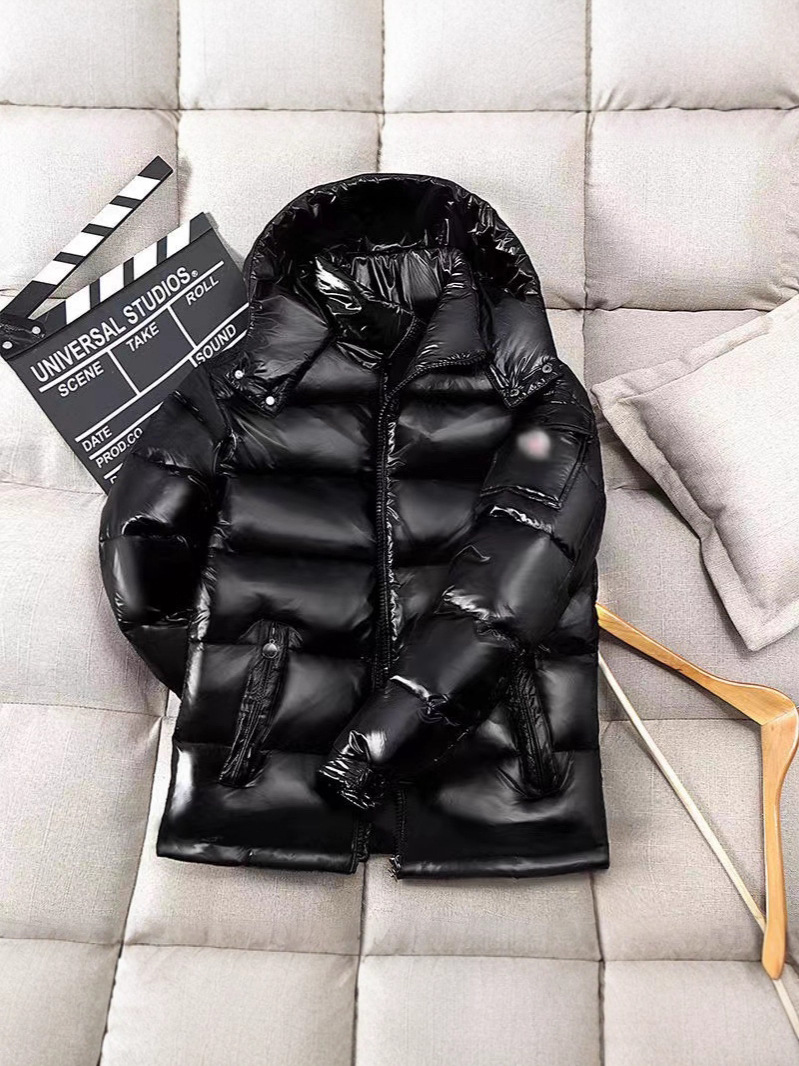 men's short winter split glossy fashionable down jacket