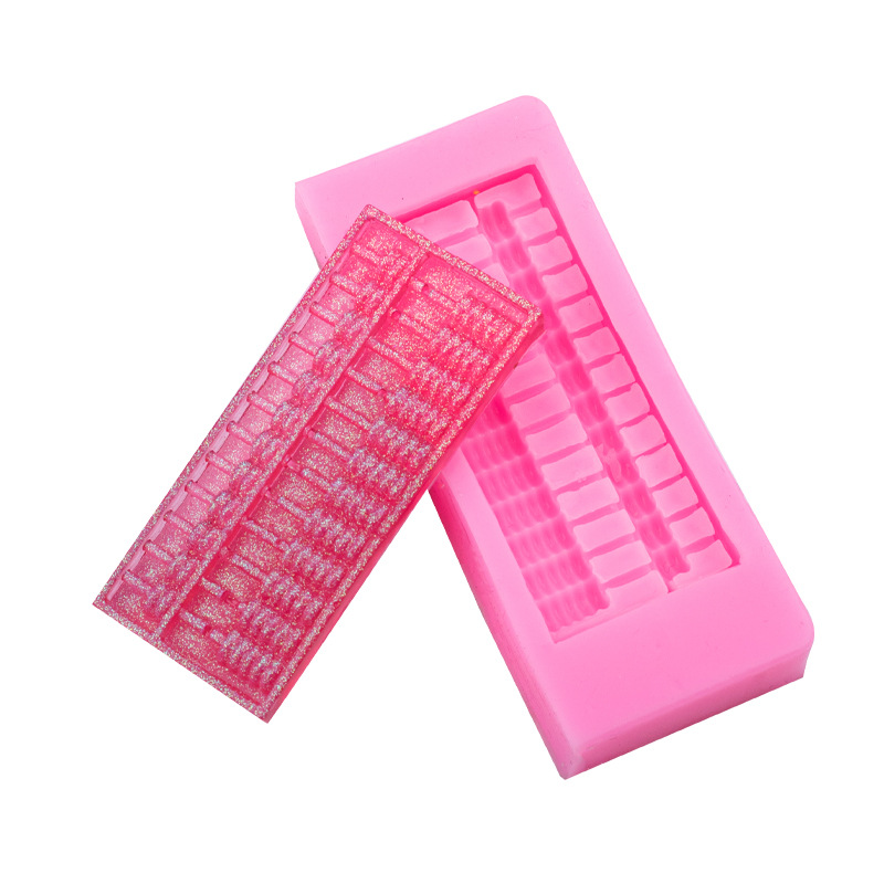 Pequeño Abacus silicona molde DIY epoxi joyería decoración llavero accesorios creativo para hornear fondant chocolate