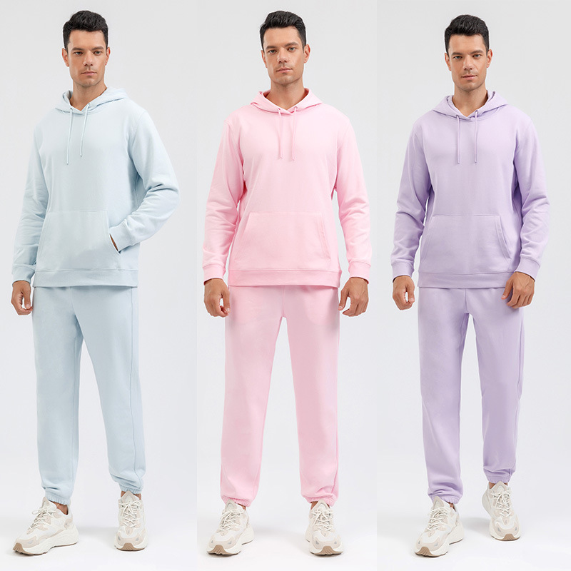 Otoño e invierno nuevo europeo y americano de dos piezas transfronteriza casual deportes con capucha sueltos suéter pantalones traje impreso logotipo