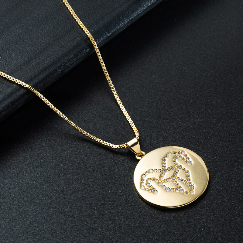 Nihaojewelry wholesale jewelry simple twelve constellation medal pendant necklacepicture14