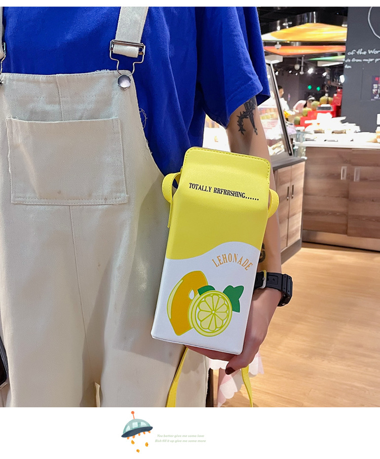 Small Pu Leather Fruit Square Buckle Crossbody Bag display picture 7