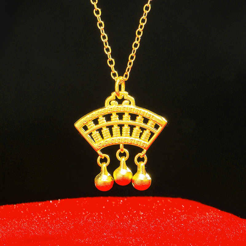 Vietnam arena oro Abacus larga vida bloqueo clavícula colgante vintage hueco campana bloqueo bebé 100 años de edad colgante de joyería al por mayor