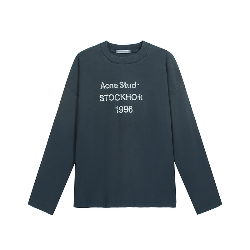 潮牌AC1996水洗いして古いアルファベットのプリントをします。