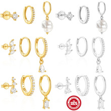 新款925纯银热销耳环耳饰女套装欧美镶钻珍珠高级感百搭耳圈耳扣