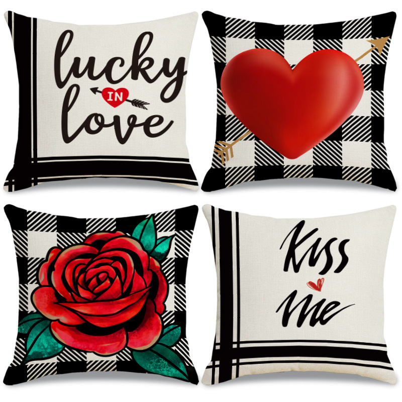 love情人节抱枕礼物亚马逊新款爱心抱枕套客厅装饰沙发靠枕抱枕