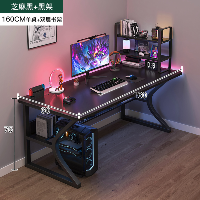 Escritorio para computadora, escritorio para el hogar, escritorio para dormitorio, escritorio de estudio para estudiantes, escritorio de oficina con almacenamiento simple, escritorio moderno para videojuegos. image 20
