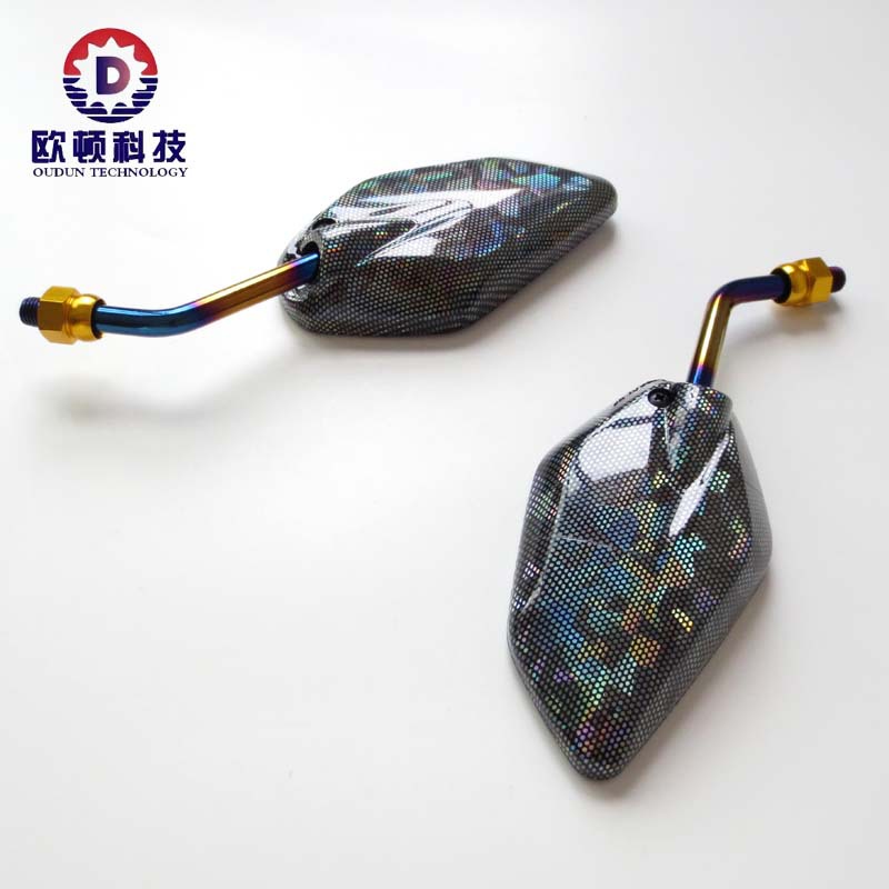 New motorcycle electroplating Rod rearview mirror electric car reflector laser water transfer printing rearview mirror modification colorful Rod