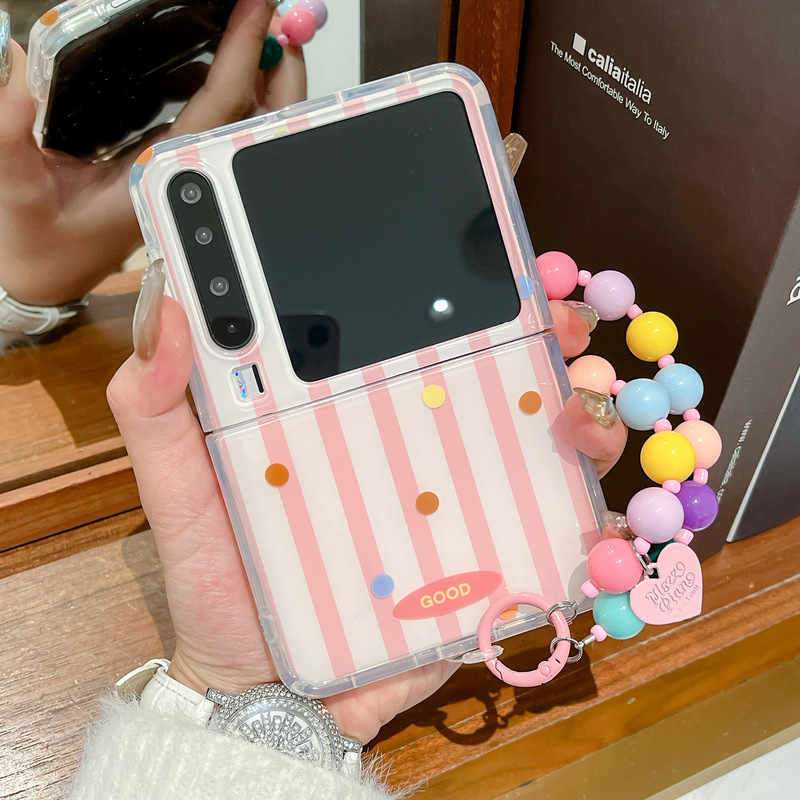 Huawei pura x 携帯電話ケースに適した新しいストライプ purax 折りたたみスクリーンカラーブレスレット女性の保護カバー|undefined