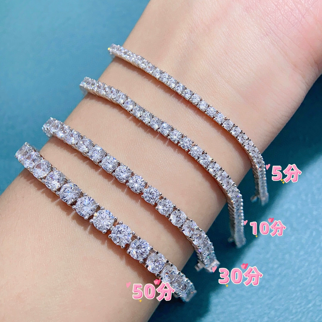 Один поколение волос s925 серебряный браслет с бриллиантами с бриллиантами