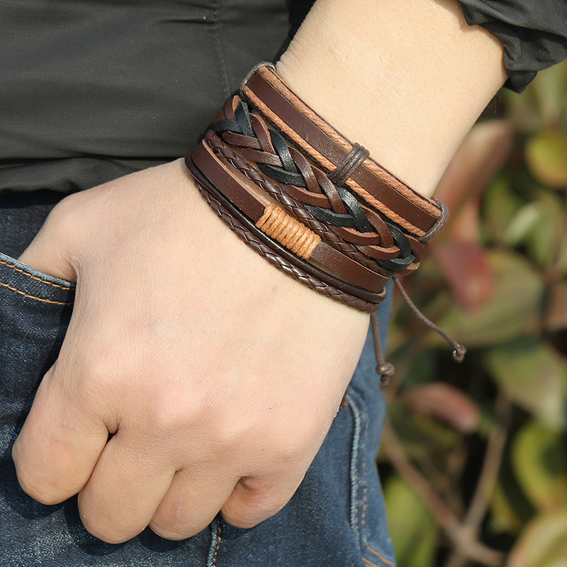 simple retro woven leather bracelet
