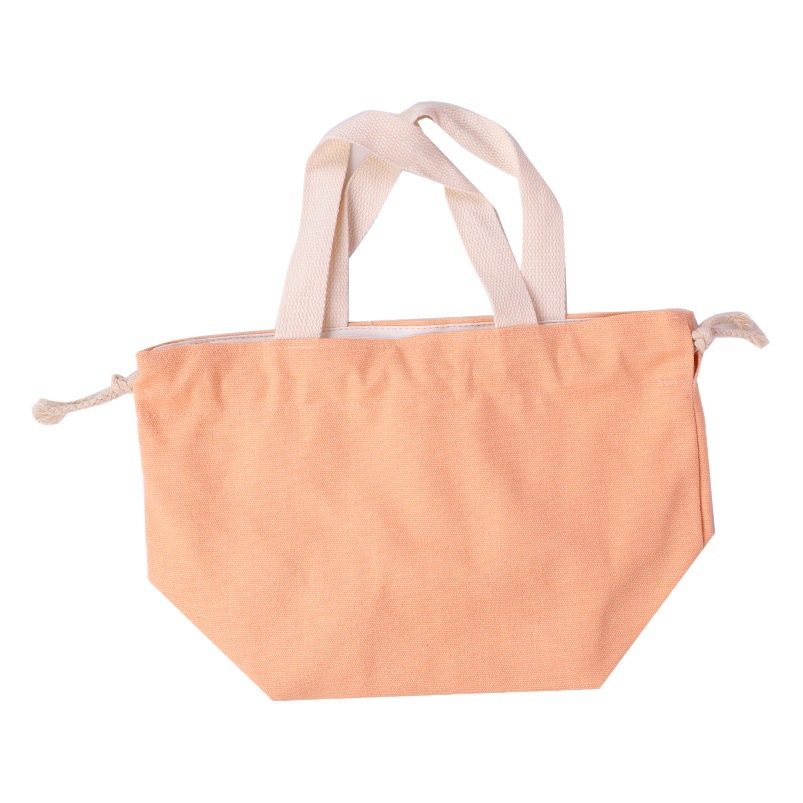 Solid Color Lunch Box Tote Bag for Students with Breakfast Lunch Bag for Office Workmen Lunch Bag Canvas Drawstring