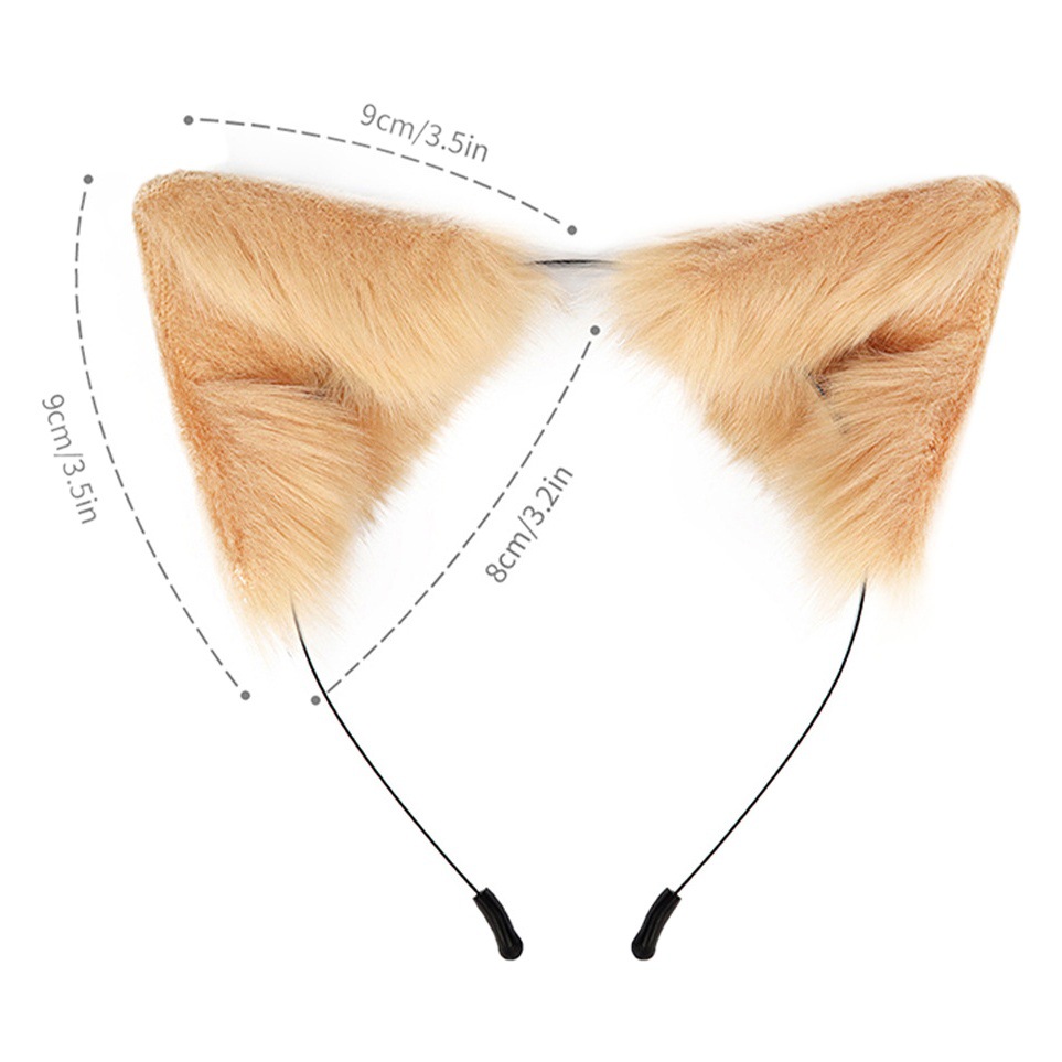 Hecho a mano simulación zorro gato oído diadema felpa bestia oído diadema Cosplay vestir accesorios KC tocado Accesorios