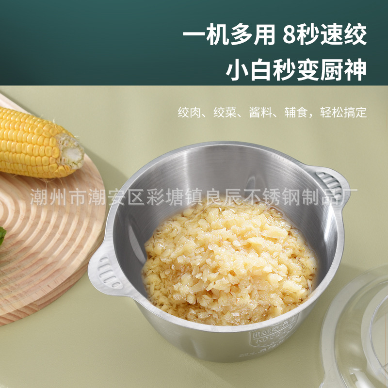 Manufacturer Amazon 304 stainless steel household food supplement machine electric small multi-functional vegetable mincer gift meat grinder