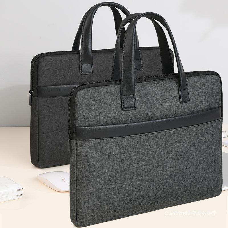 logo printed men's briefcase mobile phone file bag simple Business Men's handbag bag 15-inch computer bag