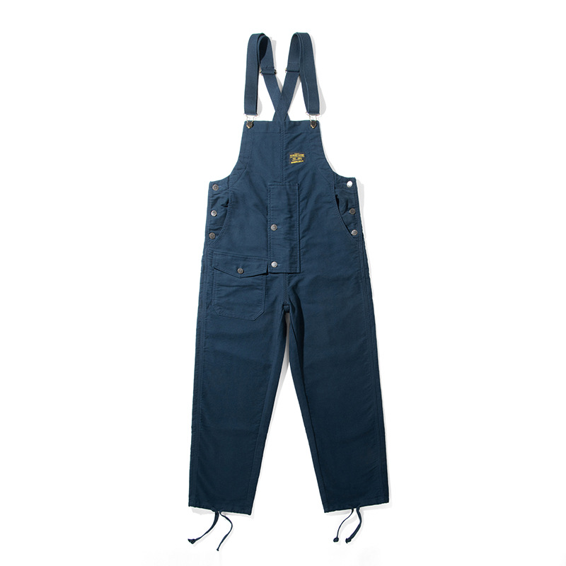 OKONKWO Navy pantalones de cubierta monos pantalones de trabajador Moleskin pareja ameikaji mono