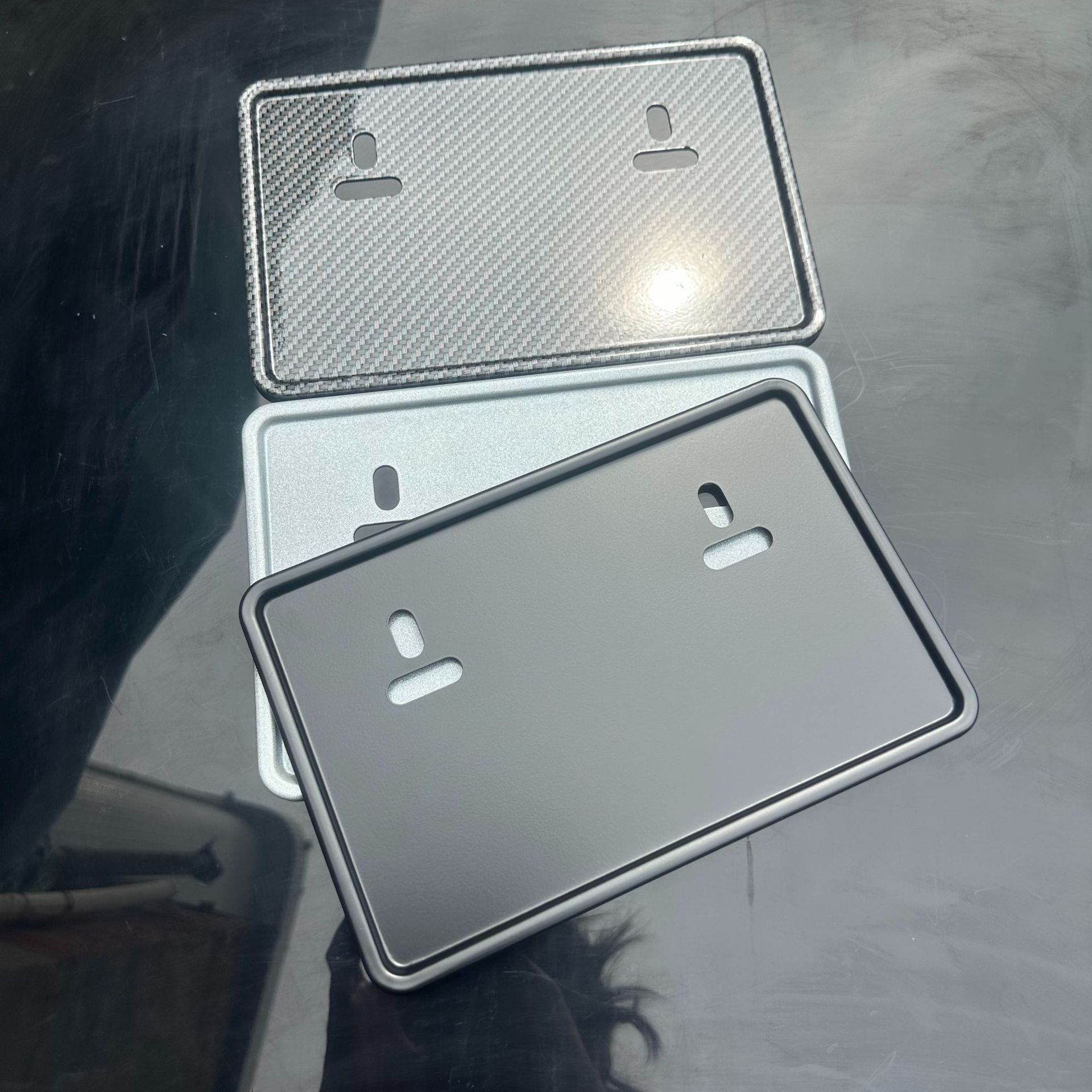 Manufacturer Wholesale Aluminum Alloy Thickened Silver-Colored Motorcycle Protection Frame License Plate Frame Compliant with New Cambodian Regulations