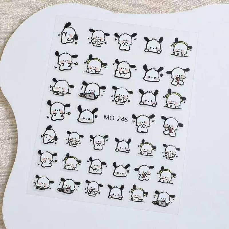 Cute Embossed Nail Art Stickers for Students with High-Looking Cartoon Nails Waterproof Cute Puppy Little Red Book Same Style Cute Embossed Nail Art Stickers for Students with High-Looking Cartoon Nails Waterproof Cute Puppy Little Red Book Same Style
