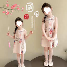女童夏装哪吒超萌无袖连衣裙2025新款儿童网红宝宝夏季国风背心裙