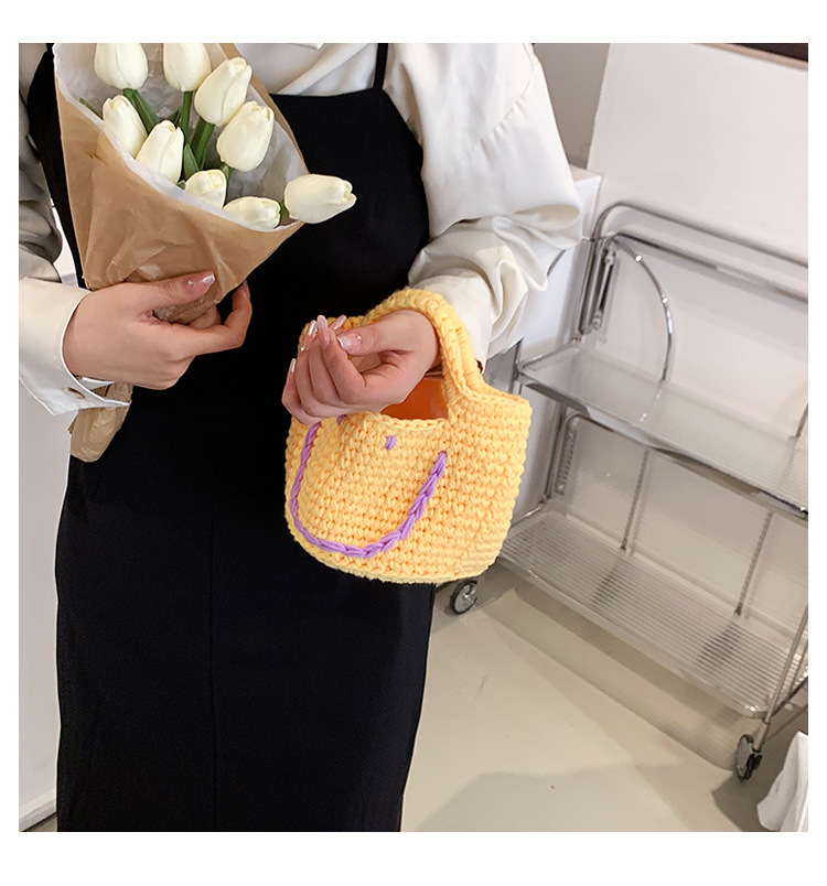 Women's Straw Solid Color Streetwear Weave Square Open Straw Bag display picture 3