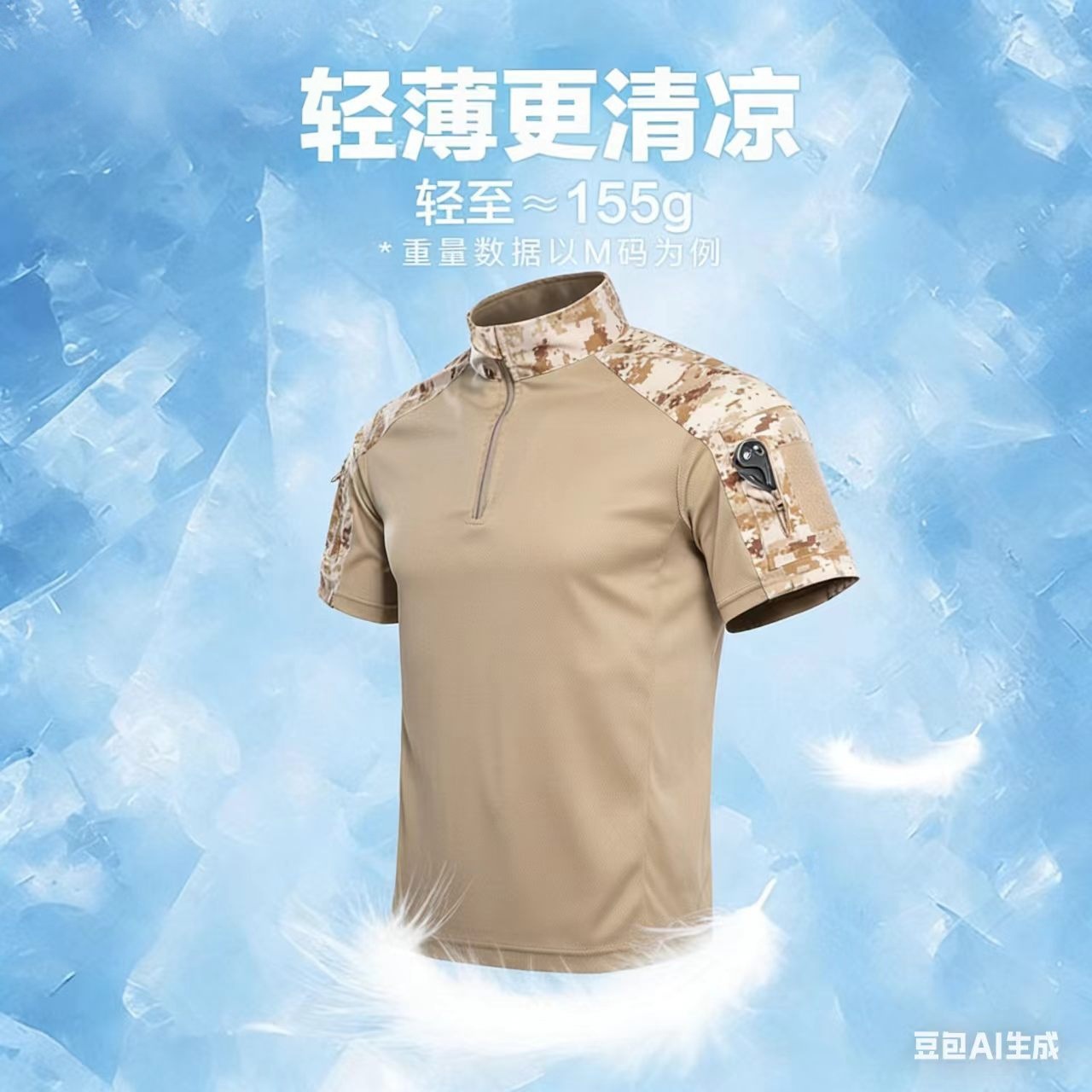 Playera Táctica de Secado Rápido para Hombre de Poliéster para Acampamiento