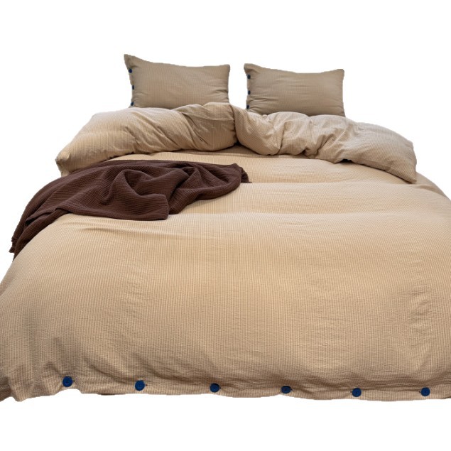 Ice Silk Cooling Duvet Cover Four Piece Bedding Set Minimalist_voghion.com