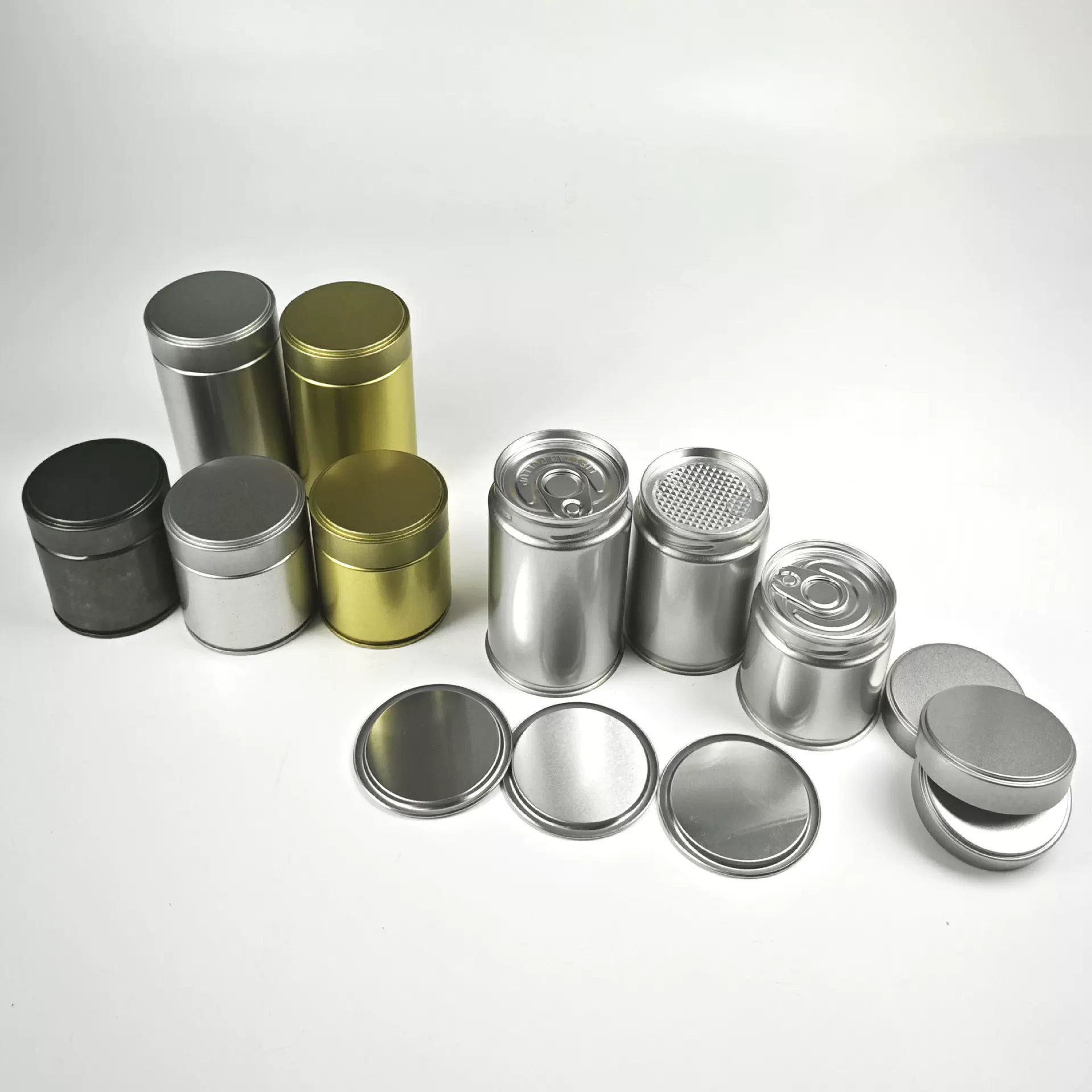 30g抹茶粉密封茶叶铁罐焊接螺旋马口铁罐铁盒圆形绿茶红茶小铁罐