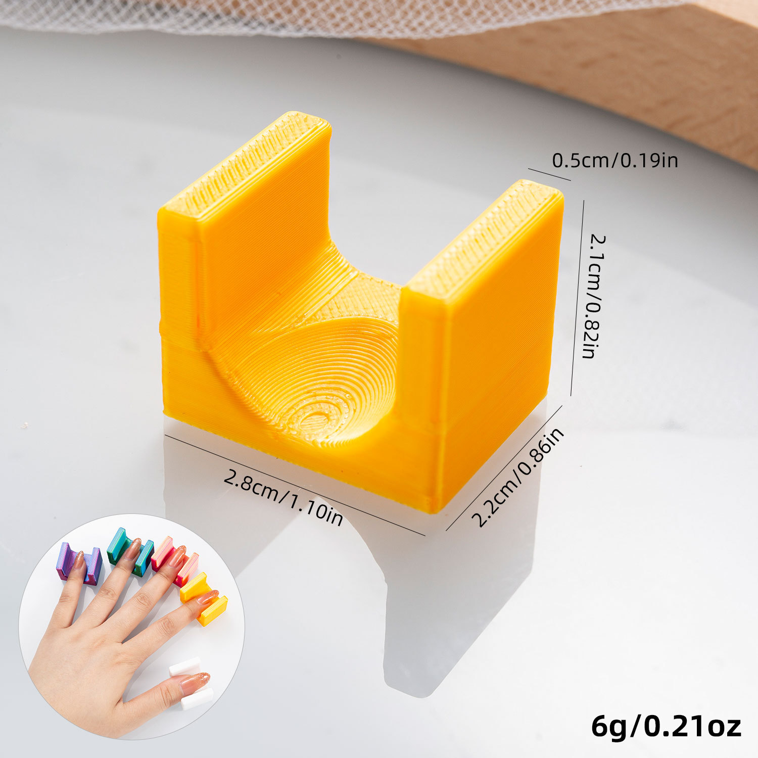 노란색 5D 스웨이드 손가락 패드(자석 없음)