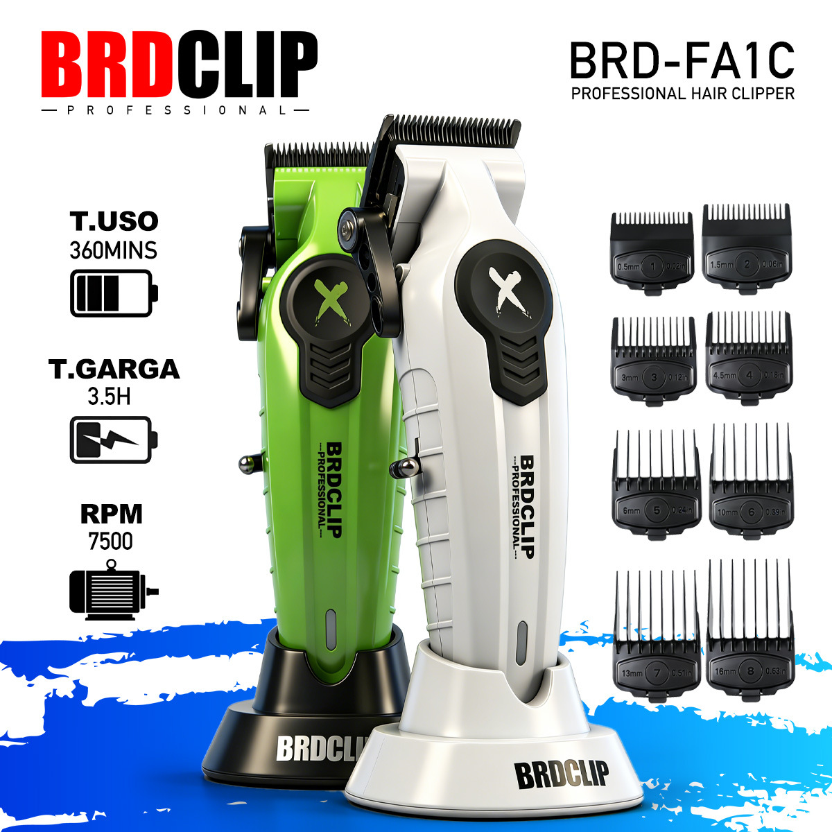 Brdclip Cross-Border 7500Rpm Hair Clipper Electric Hair Trimmer Professional Hair Clipper for Barbers Oil Head Trimmer
