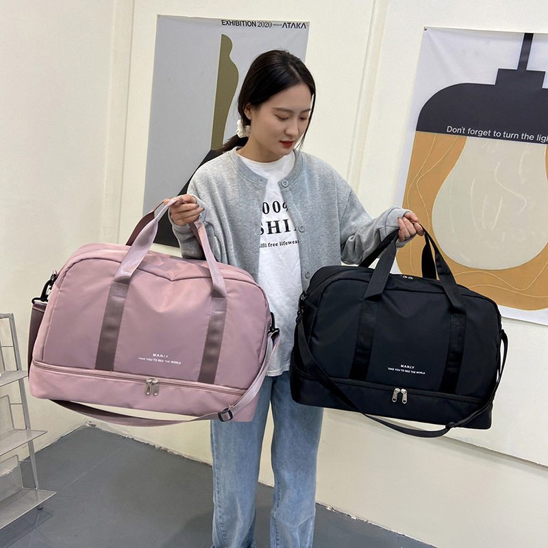 Cross-border short-distance sports and fitness travel bag with shoe compartment, tote bag, logo carry-on outdoor luggage storage bag