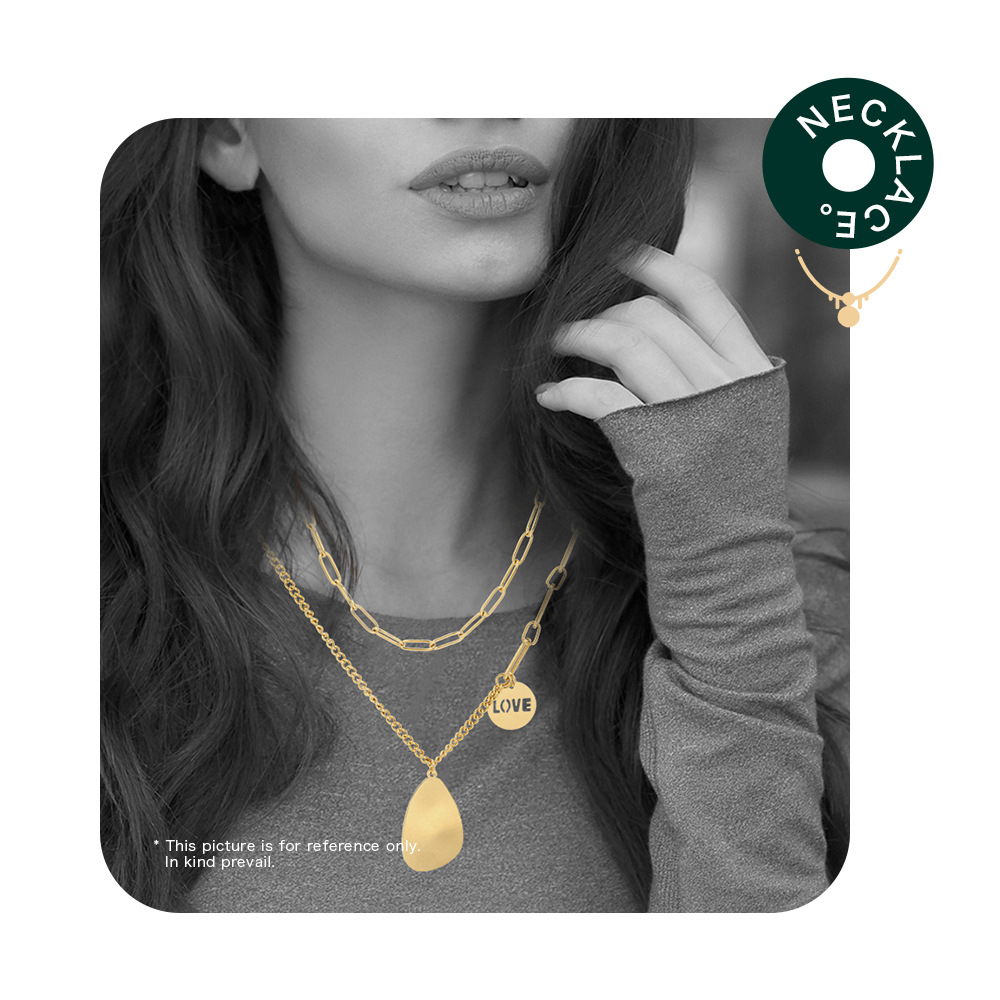 Fashion Geometric Stainless Steel Pendant Necklace Plating Stainless Steel Necklaces_colorza_1