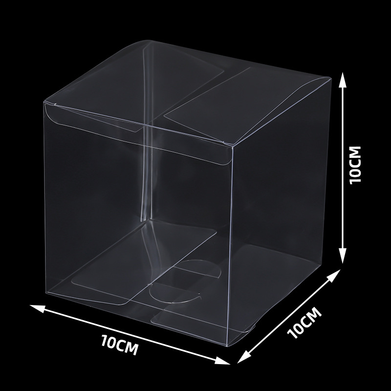 Caja plegable transparente PET caja de regalo caja de almacenamiento a prueba de polvo Embalaje cuadrado transparente de PVC al por mayor caja de embalaje de plástico creativo