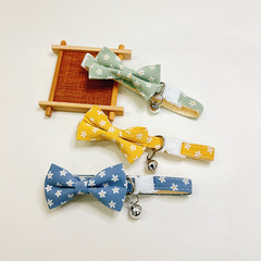 Printed butterfly bow pet collar dog bow collar cat neck collar floral bell pet harness collar