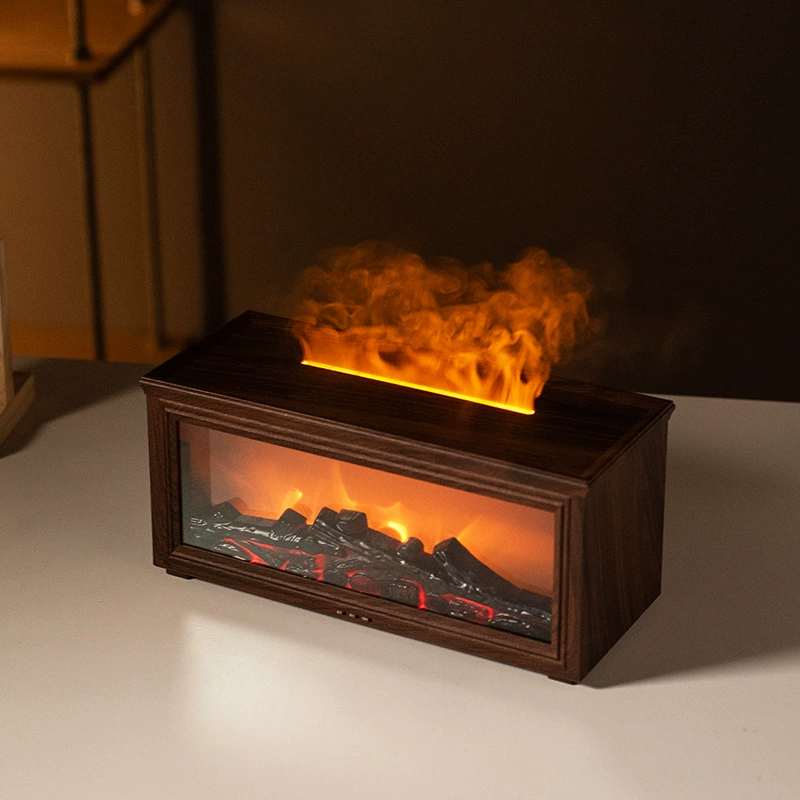 Fireplace flame aromatherapy machine, simulated fireplace flame effect, ultrasonic atomization, silent humidification, aromatherapy lamp