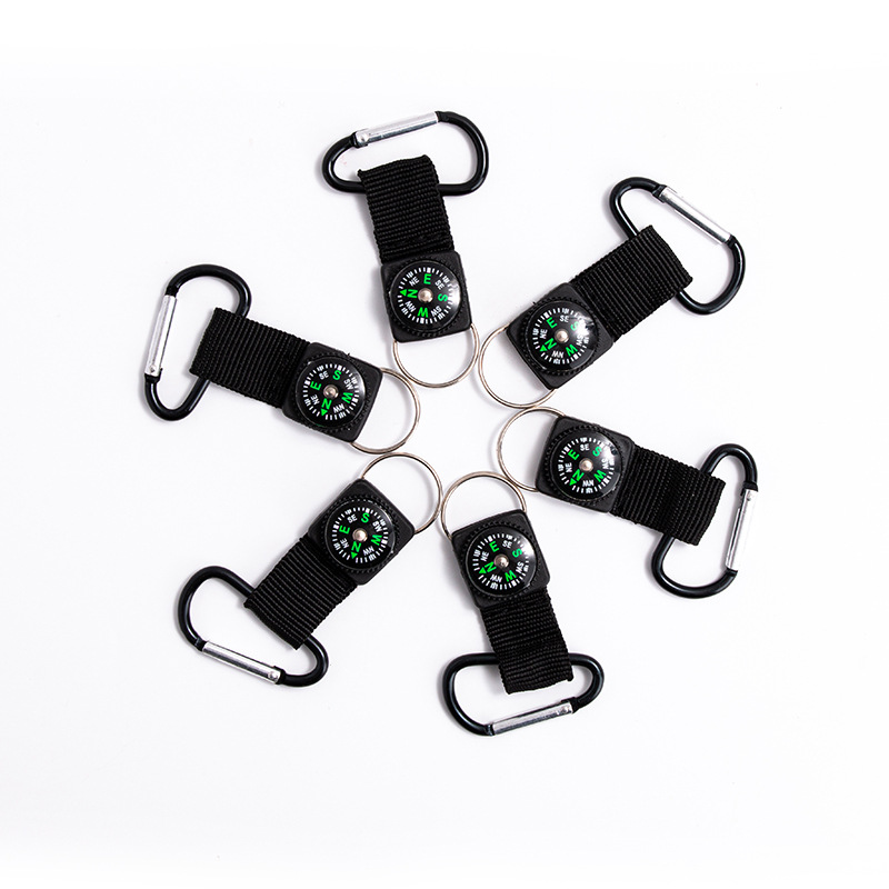 No. 5 Carabiner Webbing Compass Ring Mobile Power Supply Solar Power Bank Bottle Buckle Aluminum Alloy Quick-Hook Buckle